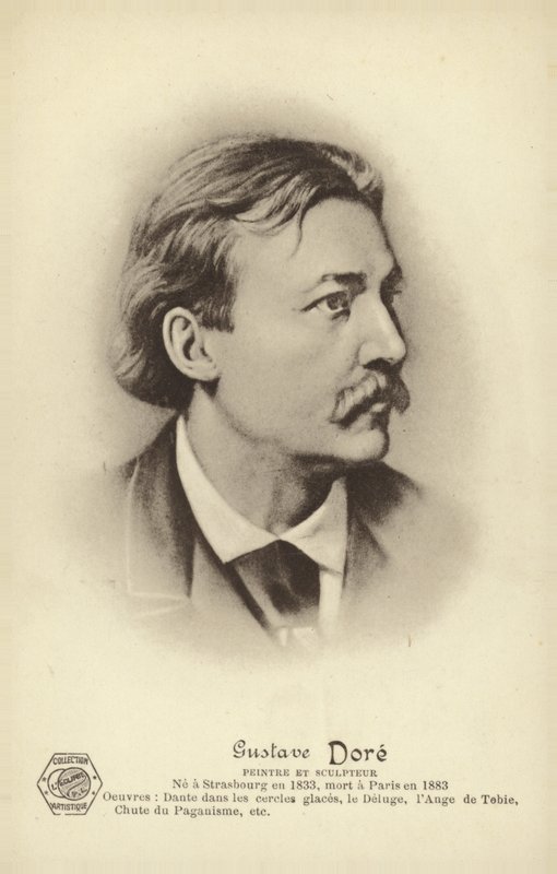 Gustave Dore, Fransız ressam ve illüstratör (lito) by French School