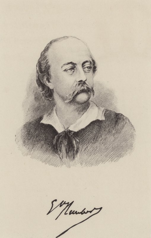 Gustave Flaubert, Fransız romancı (gravür) by French School