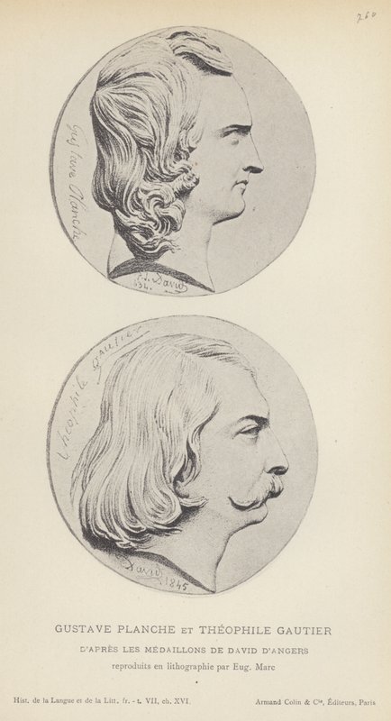 Gustave Planche ve Theophile Gautier (lito) by French School