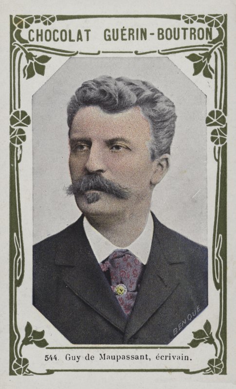 Guy de Maupassant, yazar (renkli fotoğraf) by French School