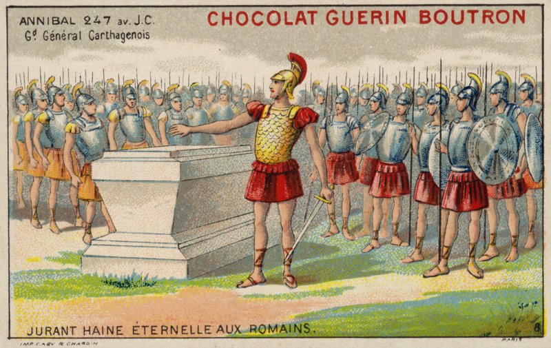 Hannibal, Romalıların sonsuz nefretine yemin ediyor (chromolitho) by French School