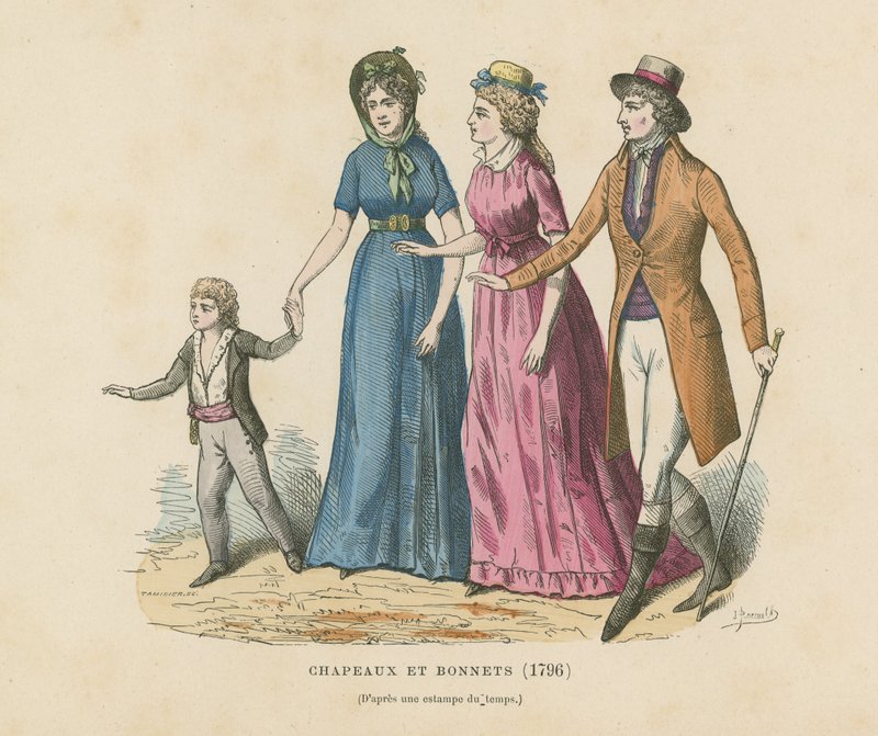 Şapkalar ve boneler, 1796 by French School