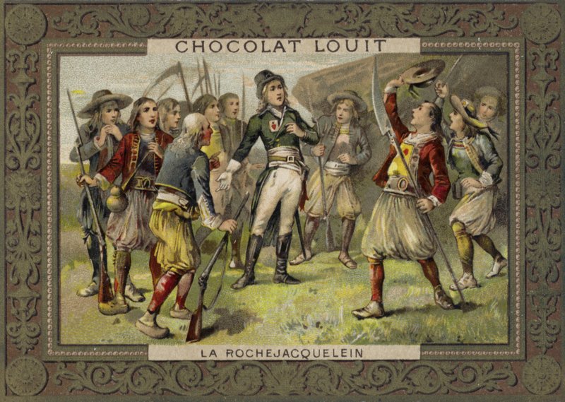Henri de la Rochejacquelein askerlerine sesleniyor, Vendee İsyanı, Fransız Devrimi by French School