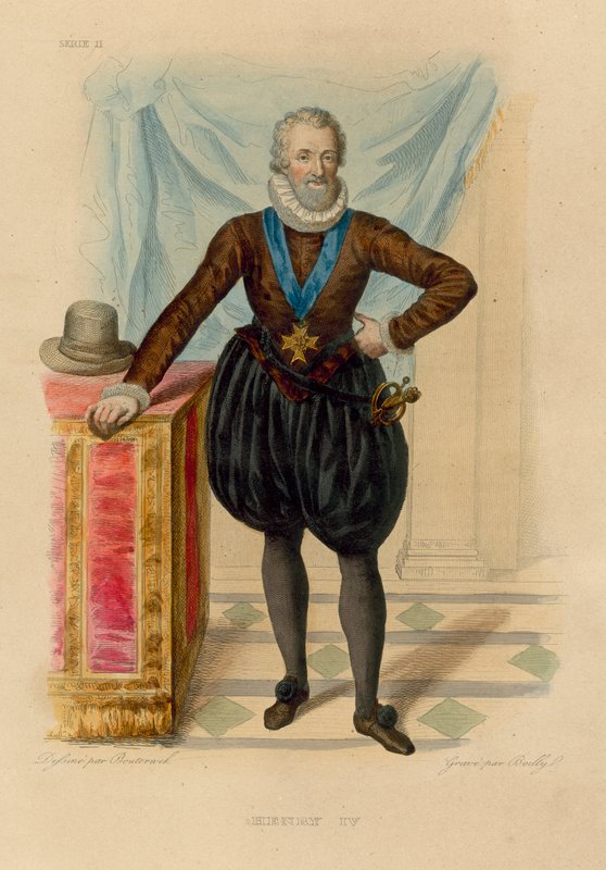 Henry IV (renkli gravür) by French School