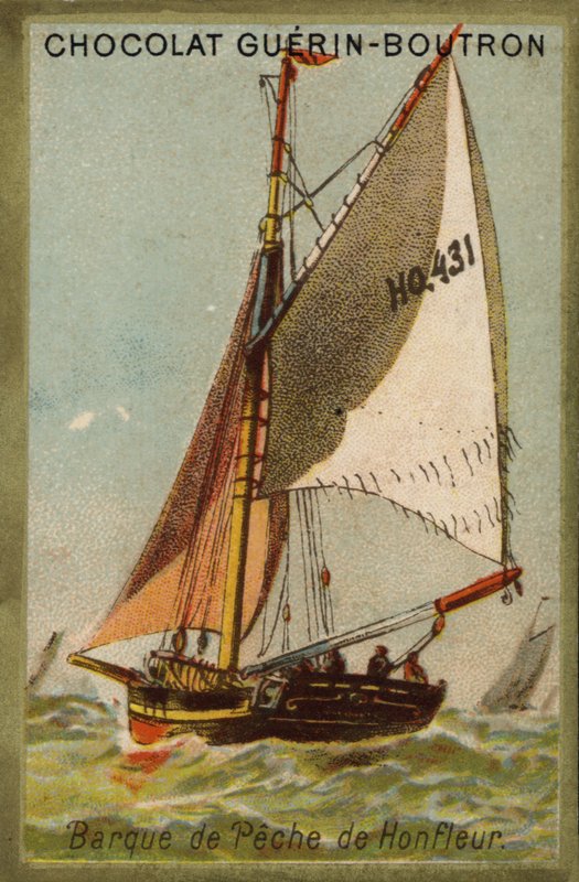 Honfleur balıkçı teknesi (chromolitho) by French School