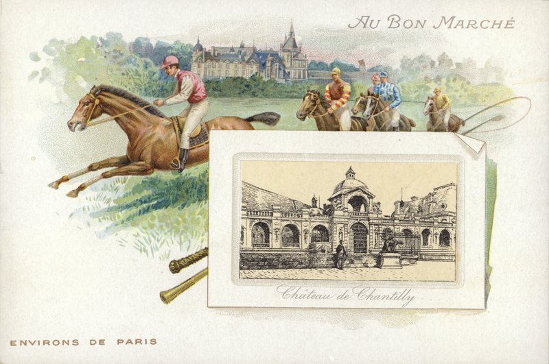 Paris yakınlarındaki At Yarışı, Chateau de Chantilly by French School
