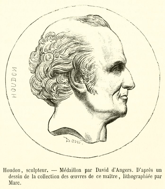 Houdon, heykel (gravür) by French School