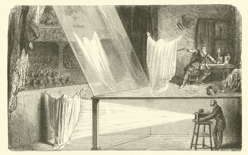 Tiyatroda hayaletler nasıl yapılır (gravür) by French School