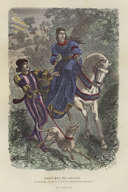 Av elbisesi, 15. Yüzyıl by French School