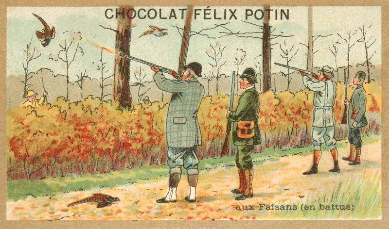 Sülün avı (chromolitho) by French School