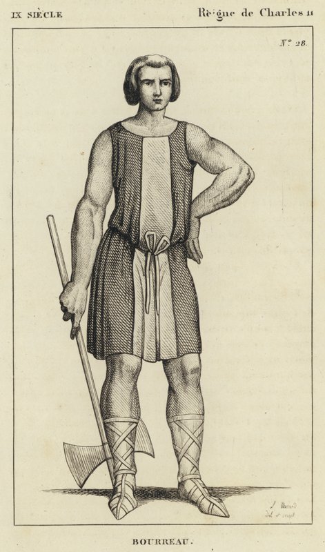 IX Yüzyıl, Charles II Saltanatı, Cellat (gravür) by French School