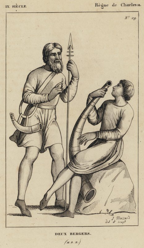 IX Yüzyıl, II. Charles Saltanatı, İki Çoban (gravür) by French School