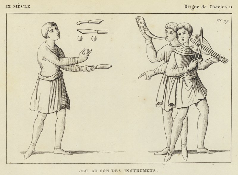 IX Yüzyıl, II. Charles Saltanatı, Enstrümanların Sesi Oyunu (gravür) by French School