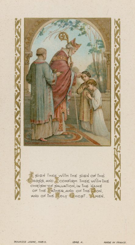 Seni haç işaretiyle imzalıyorum (chromolitho) by French School