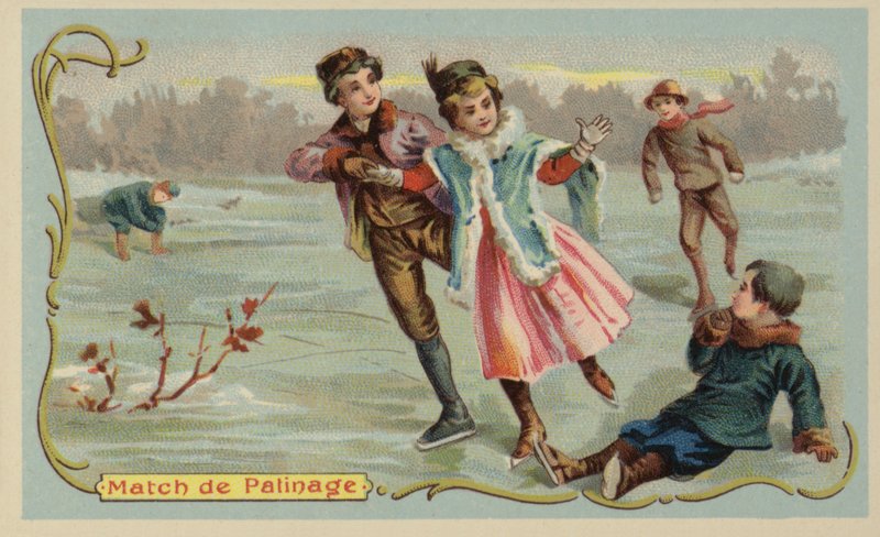Buz pateni (kromolitho) by French School