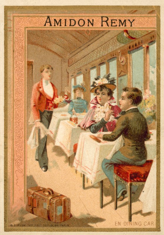 Yemekli vagonda (chromolitho) by French School