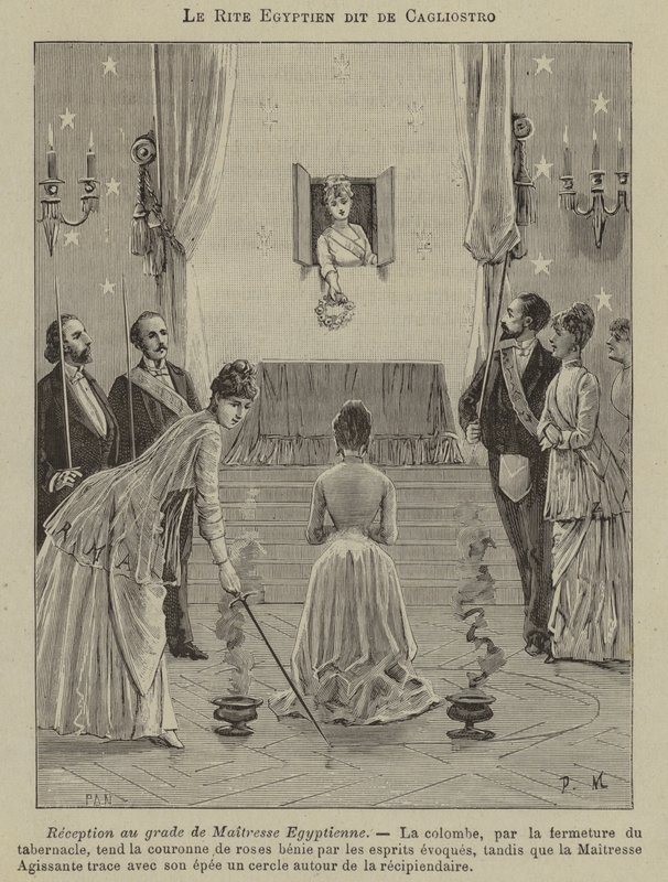 Mısır Ayini'nde Mısır Hanımının Başlatılması (gravür) by French School