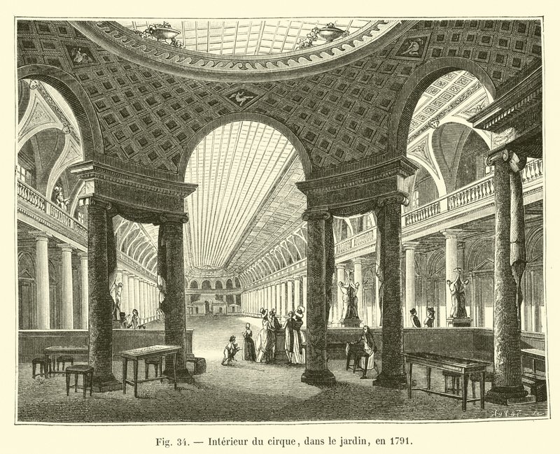 1791 yılında bahçede sirk İç, by French School