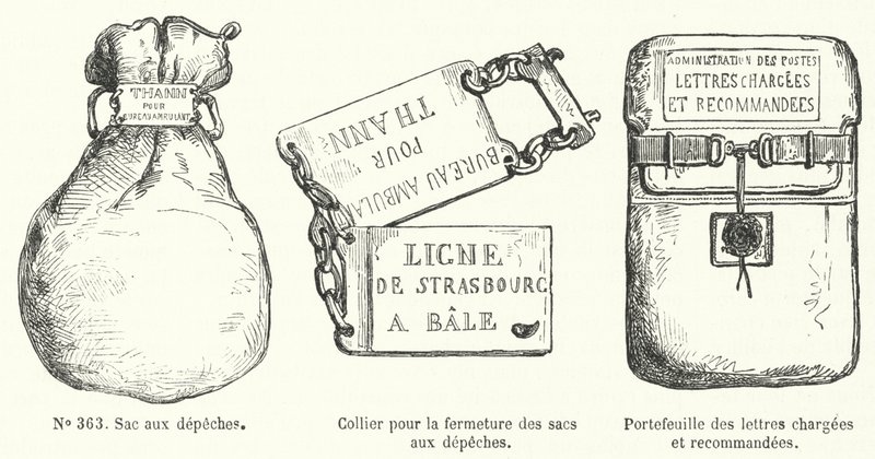 Fransız posta servisi tarafından kullanılan eşyalar (gravür) by French School