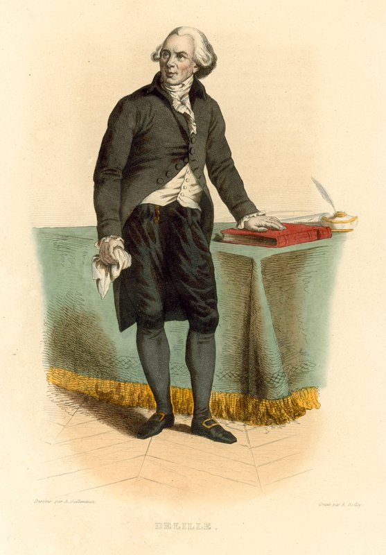 Jacques Delille (renkli gravür) by French School