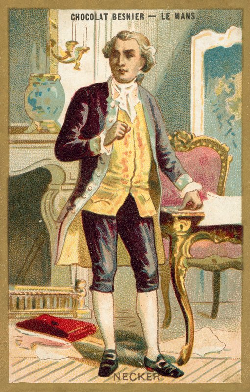 Jacques Necker, İsviçre doğumlu Fransız bankacı ve devlet adamı (chromolitho) by French School