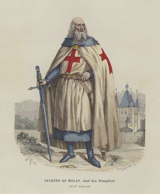Jacques de Molay, Tapınak Şövalyelerinin son Büyük Üstadı, 14. Yüzyıl by French School