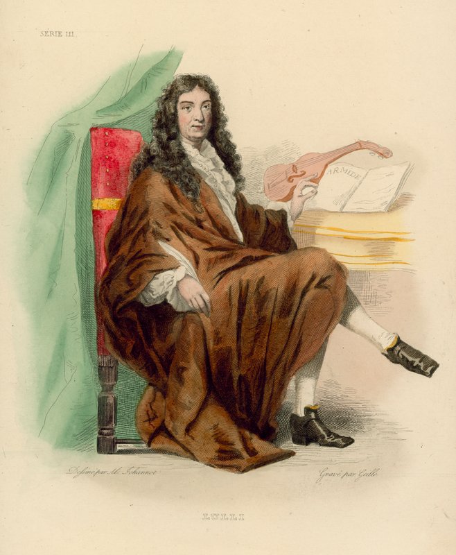 Jean-Baptiste Lulli (renkli gravür) by French School