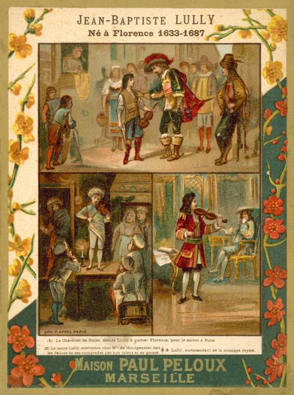 Jean-Baptiste Lully, Fransız müzisyen ve besteci (chromolitho) by French School
