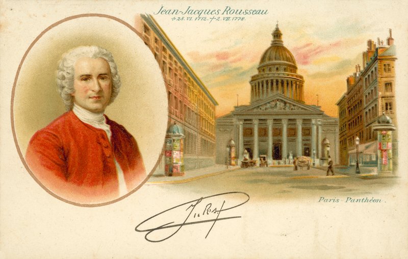 Jean-Jacques Rousseau, Paris Pantheon (renkli taş) by French School