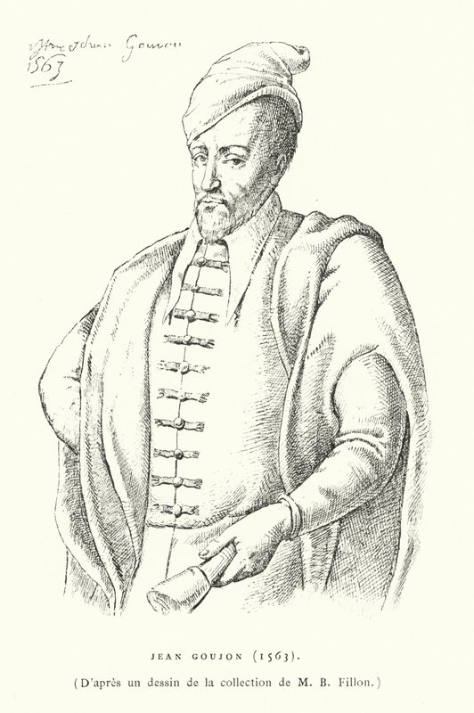 Jean Goujon, Fransız Rönesans heykeltıraş ve mimar (gravür) by French School