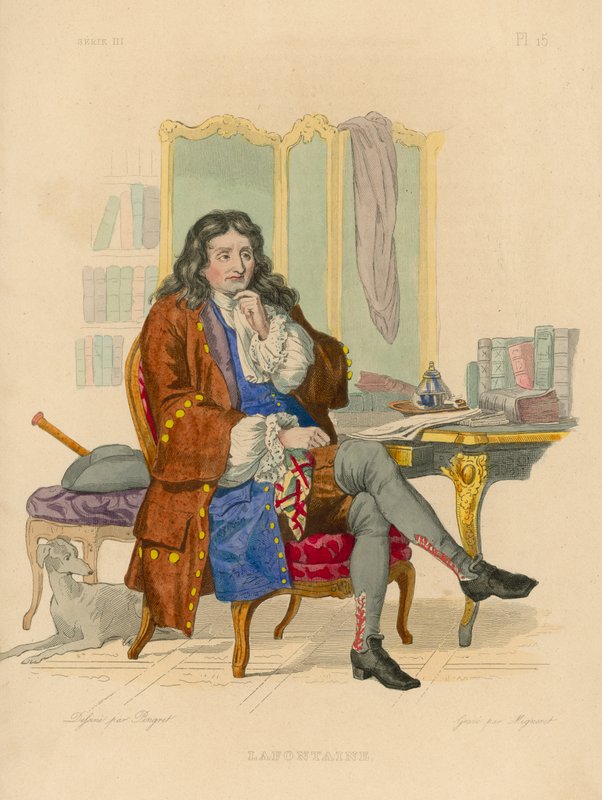 Jean de la Fontaine (renkli gravür) by French School