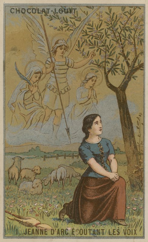 Joan of Arc sesleri dinlerken by French School
