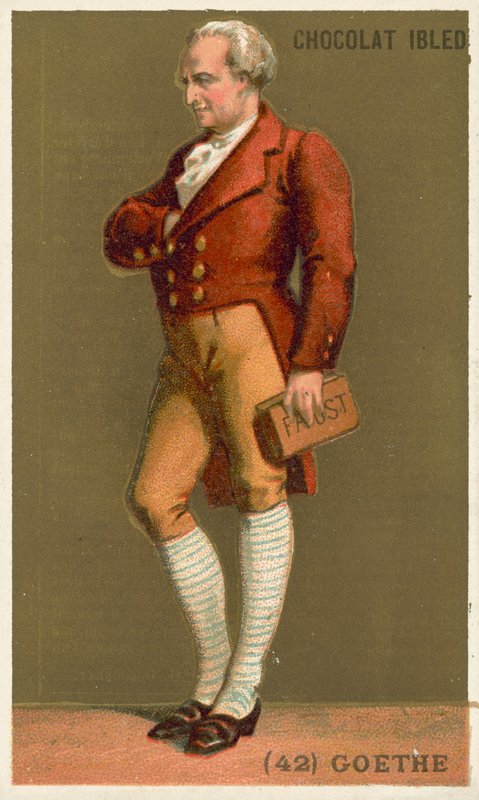 Johann Wolfgang von Goethe, Alman şair, romancı ve oyun yazarı (chromolitho) by French School