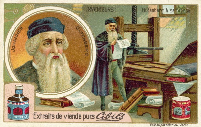 Johannes Gutenberg - matbaanın mucidi by French School
