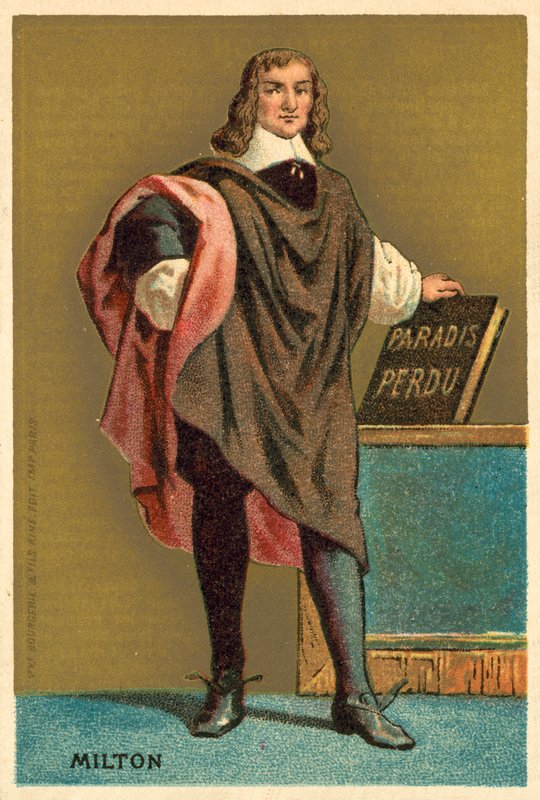 John Milton, İngiliz şair (chromolitho) by French School