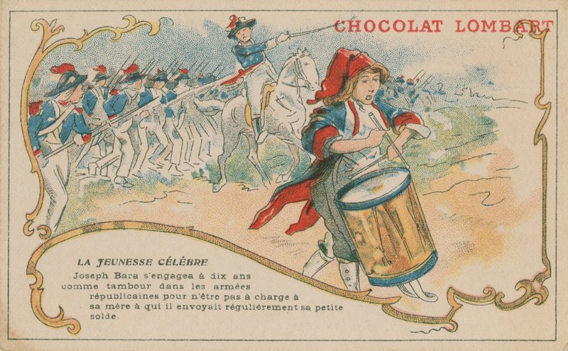 Fransız Cumhuriyet ordusuna henüz altı yaşındayken davulcu bir çocuk olarak katılan Joseph Bara by French School