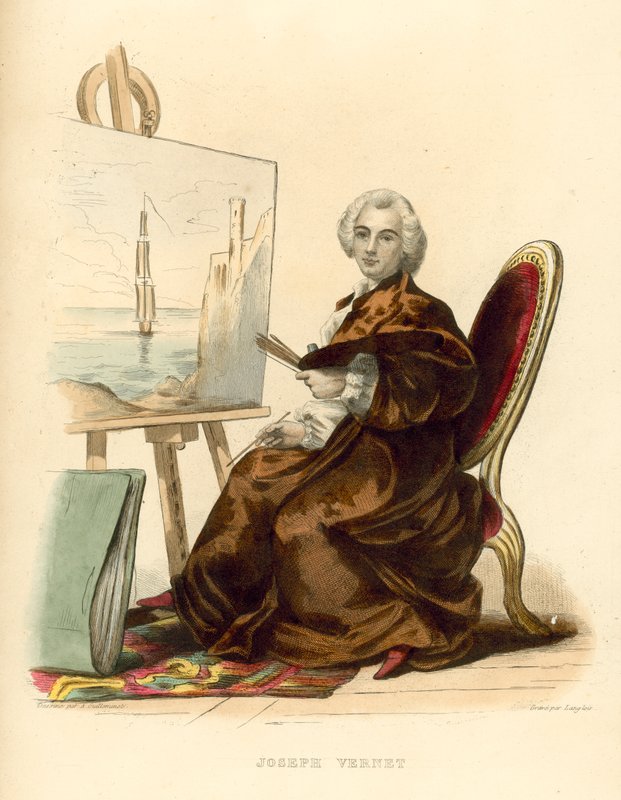Joseph Vernet (renkli gravür) by French School