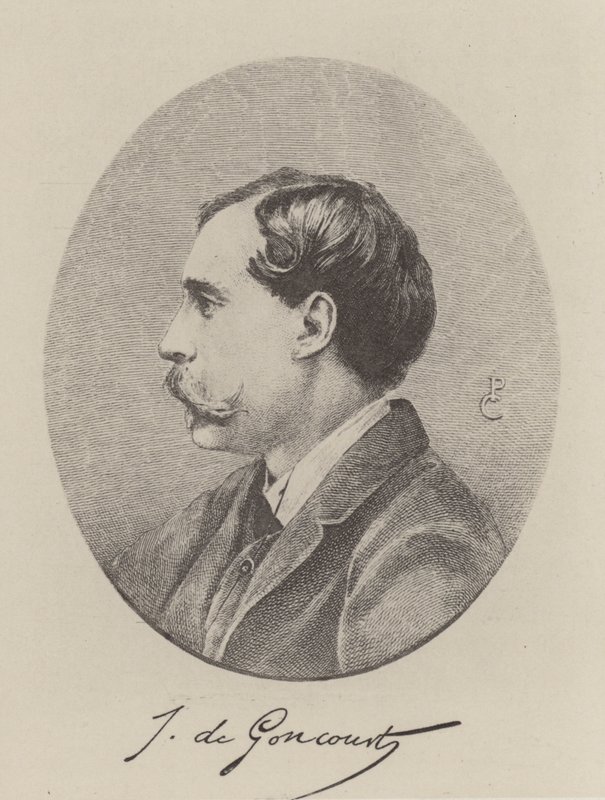 Jules de Goncourt, Fransız romancı (gravür) by French School