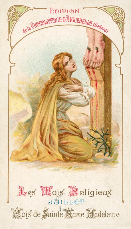 Temmuz, St Mary Magdalene ayı (chromolitho) by French School