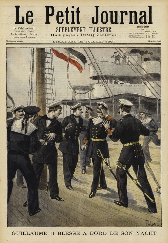 Alman Kaiser Wilhelm II, yatında yaralandı, 1897 by French School