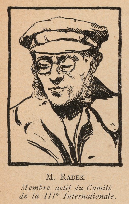 Karl Radek, Polonyalı Marksist devrimci ve Üçüncü Komünist Enternasyonal (Komintern) Sekreteri (lito) by French School