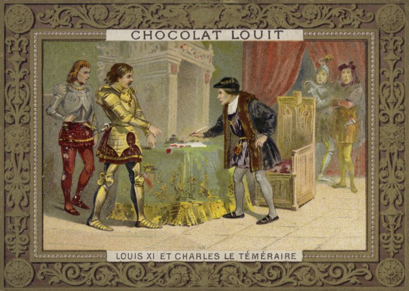 Fransa Kralı XI. Louis ve Cesur Charles, Burgonya Dükü by French School