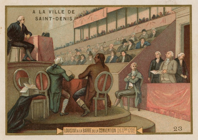 Fransa Kralı XVI. Louis, Ulusal Konvansiyon önünde yargılanıyor, 1792 by French School