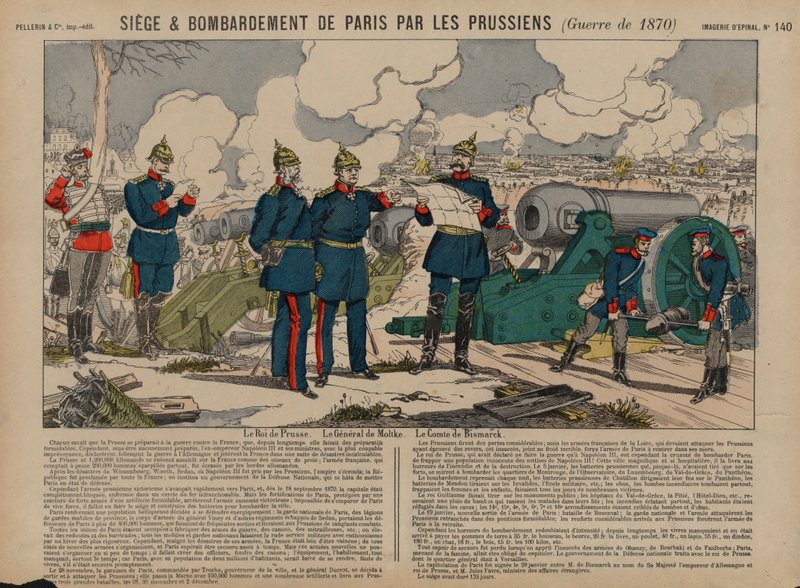 Prusya Kralı Wilhelm I, Otto von Bismarck ve Marsha Helmuth von Moltke, Paris Kuşatması