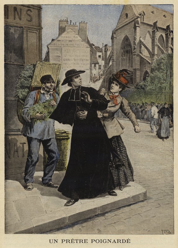 Papaza bıçaklı saldırı, Fransa, 1897 by French School
