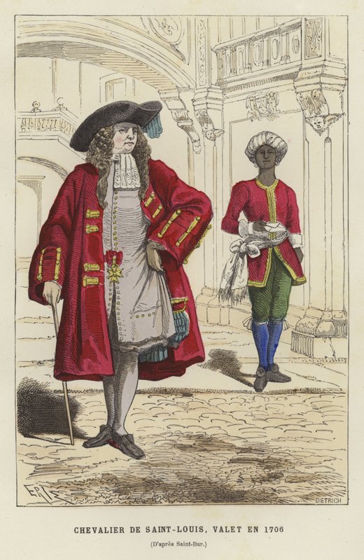 Saint Louis Nişanı Şövalyesi ve bir uşak, 1706 by French School