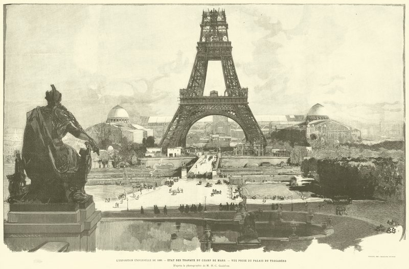1889 Evrensel Sergisi, Champ de Mars Çalışmalarının Durumu, Trocadero Sarayı