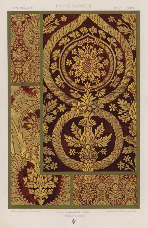 Kumaşların Süsü: Rönesans (renkli taş) by French School