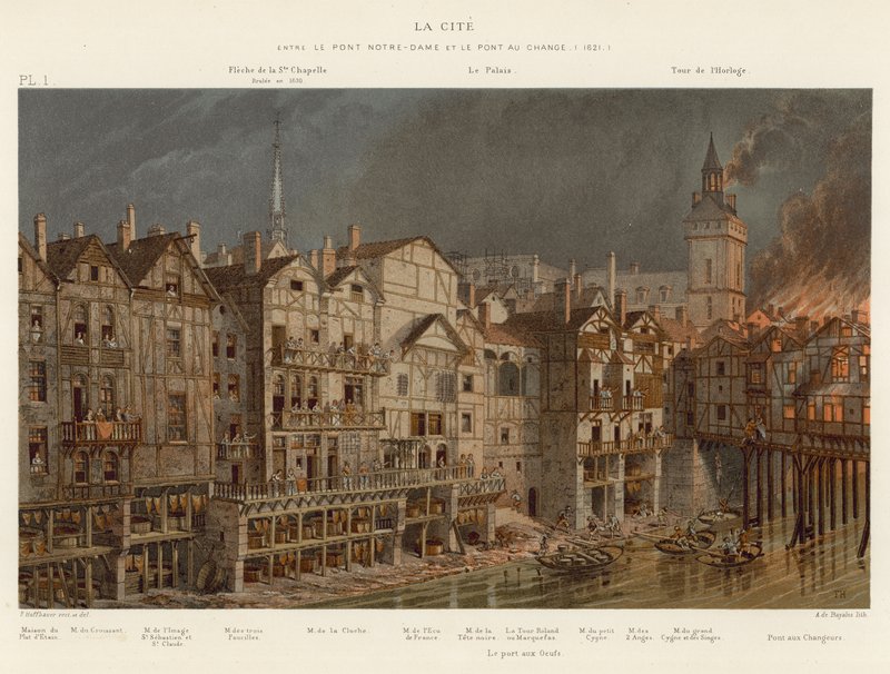 La Cite, Notre-Dame Pont ve Pont au Change arasında, 1621 by French School