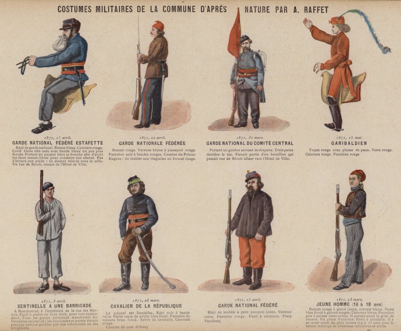 La Commune de Paris, Askeri Kostümler De La Commune by A Raffet (renkli taş) by French School